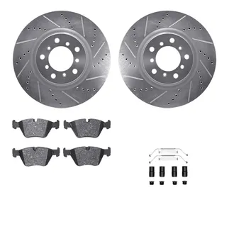 R1 Concepts WGSH1-31079 eLINE Rotor - Drilled & Slotted - Silver W/ Performance Pads
